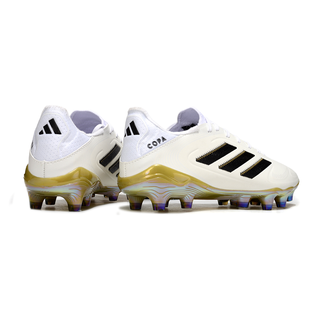 Chuteira Campo Adidas Copa Pure II Elite FG Branco, Preto e Dourado