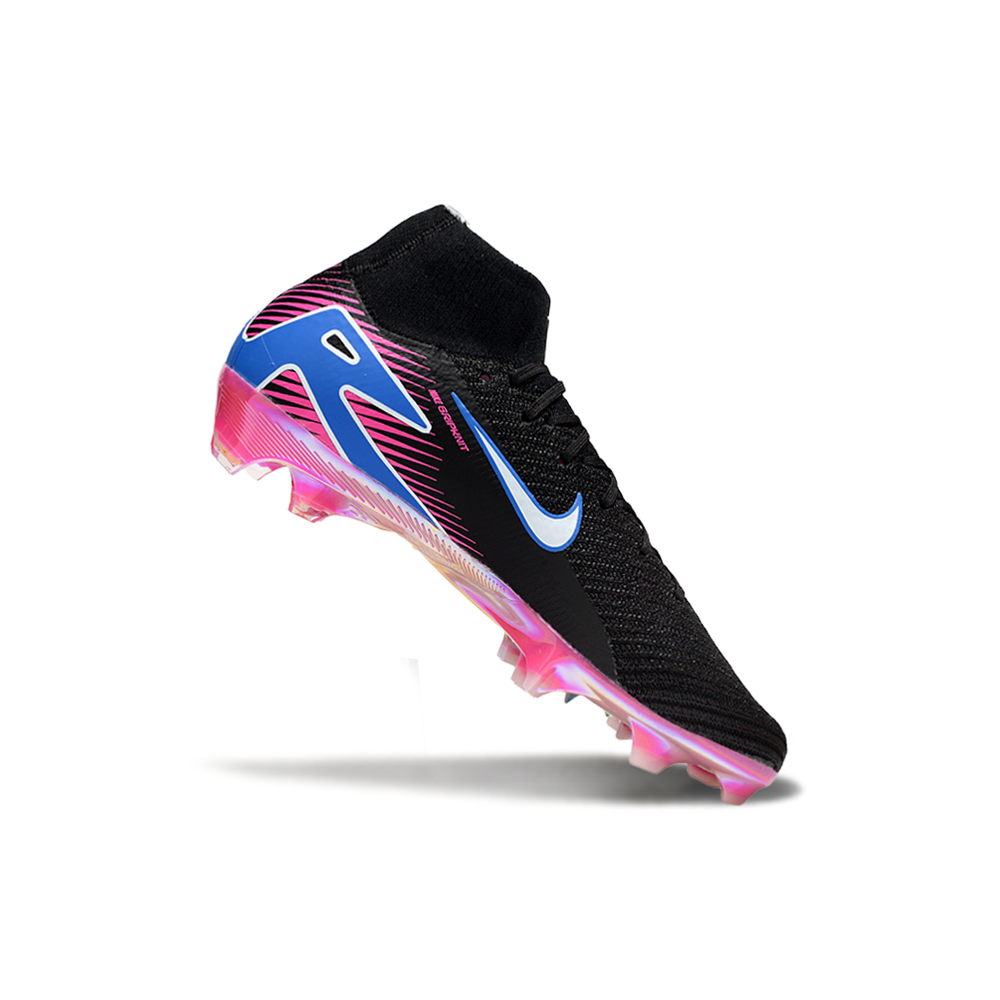 Chuteira Campo Nike Air Zoom Mercurial Superfly 10 Elite FG Preta e Rosa