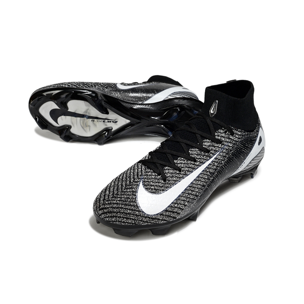 Chuteira Campo Nike Air Zoom Mercurial Superfly 10 Elite FG Preto e Branco