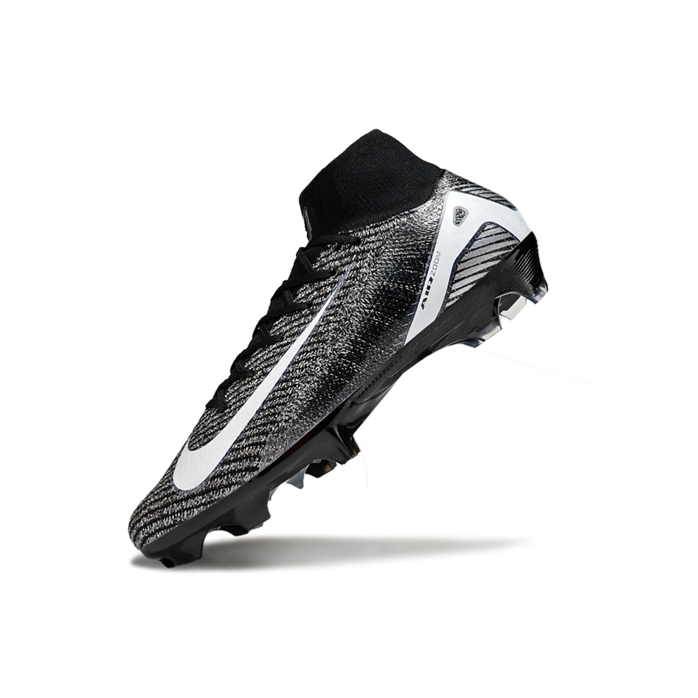 Chuteira Campo Nike Air Zoom Mercurial Superfly 10 Elite FG Preto e Branco