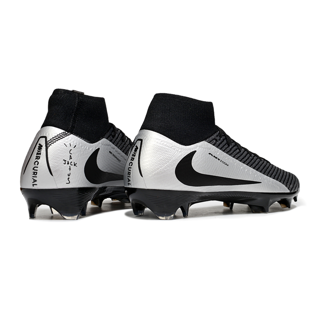Chuteira Campo Nike Air Zoom Mercurial Superfly 10 Elite FG Preto e Prata