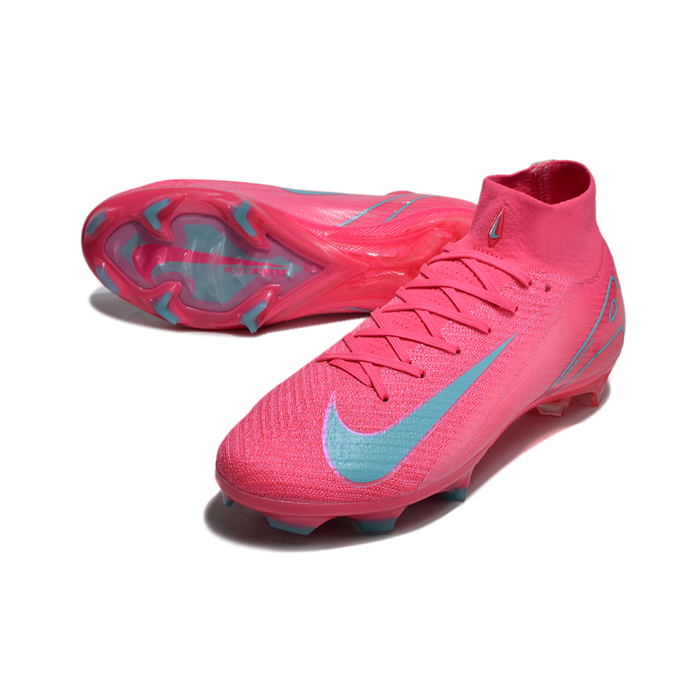 Chuteira Campo Nike Air Zoom Mercurial Superfly 10 Elite FG Rosa e Azul