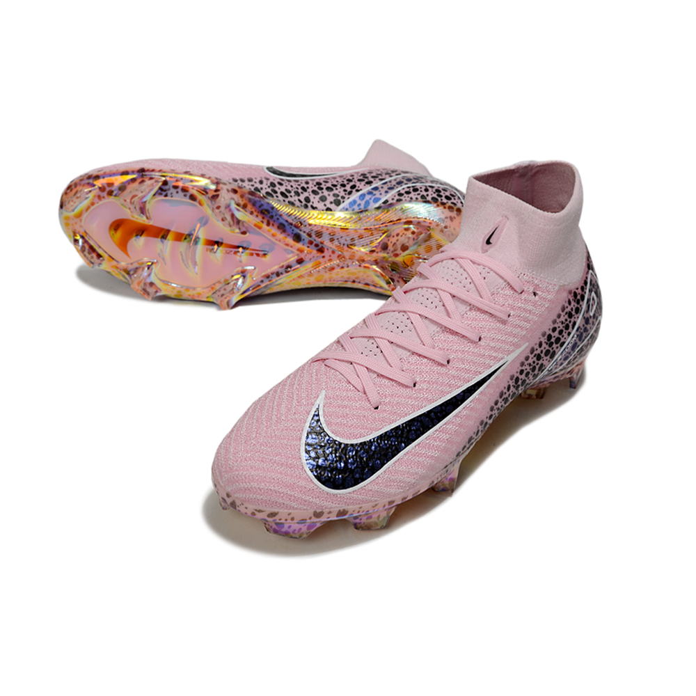 Chuteira Campo Nike Air Zoom Mercurial Superfly 10 Elite FG Rosa e Preto