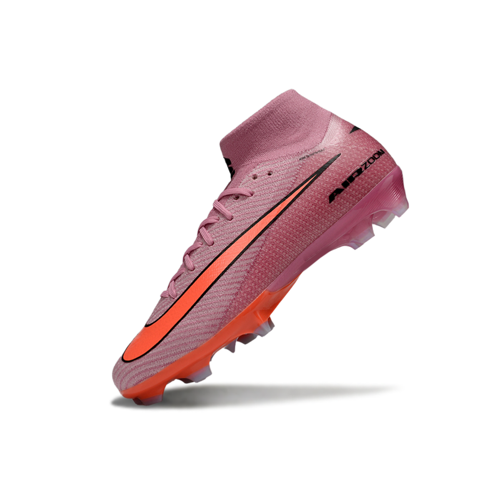 Chuteira Campo Nike Air Zoom Mercurial Superfly 10 Elite FG Rosê e Laranja
