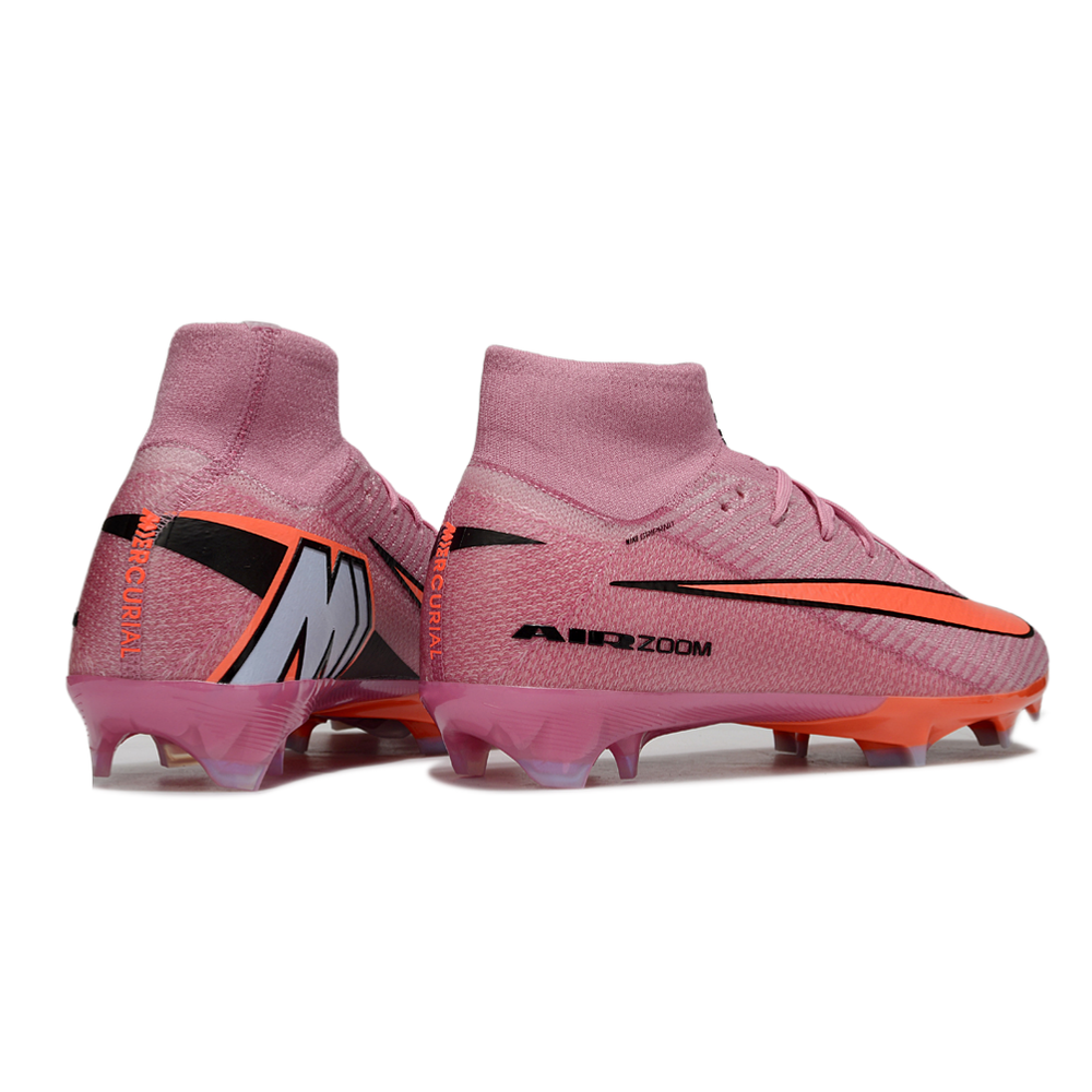 Chuteira Campo Nike Air Zoom Mercurial Superfly 10 Elite FG Rosê e Laranja