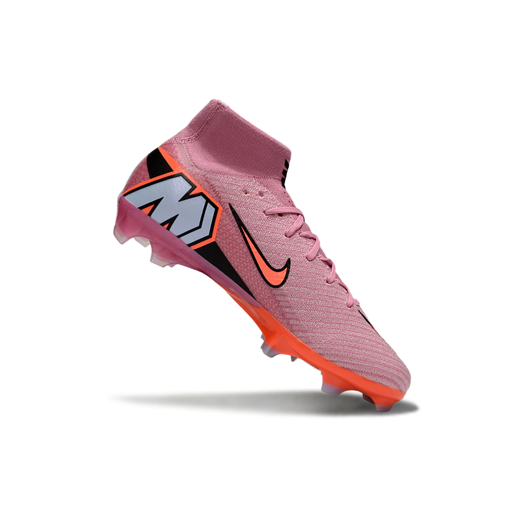 Chuteira Campo Nike Air Zoom Mercurial Superfly 10 Elite FG Rosê e Laranja