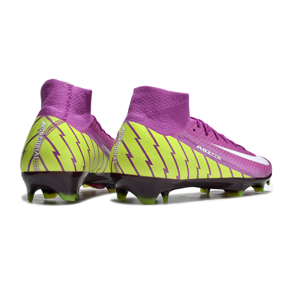 Chuteira Campo Nike Air Zoom Mercurial Superfly 10 Elite FG Roxa e Verde