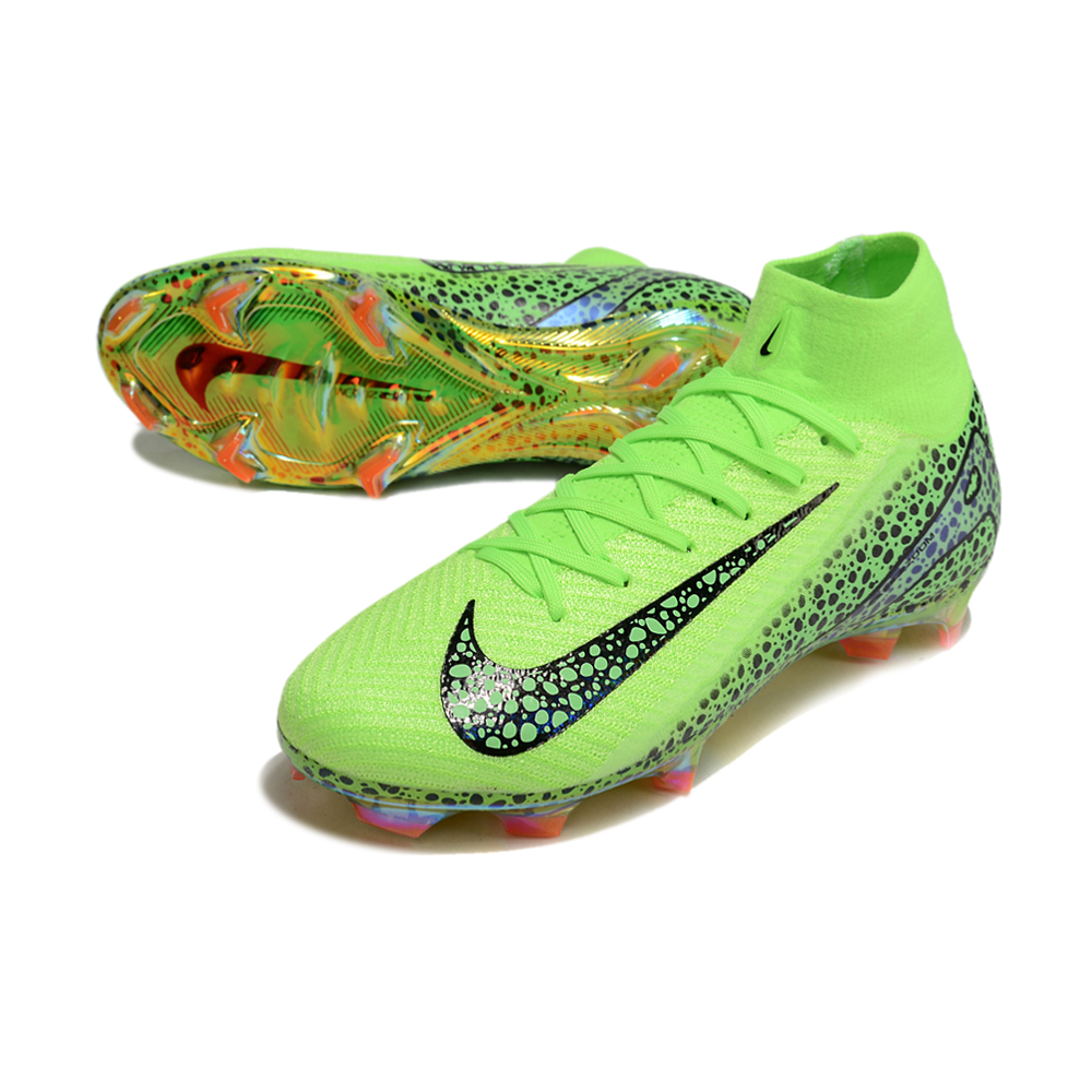 Chuteira Campo Nike Air Zoom Mercurial Superfly 10 Elite FG Verde e Preta