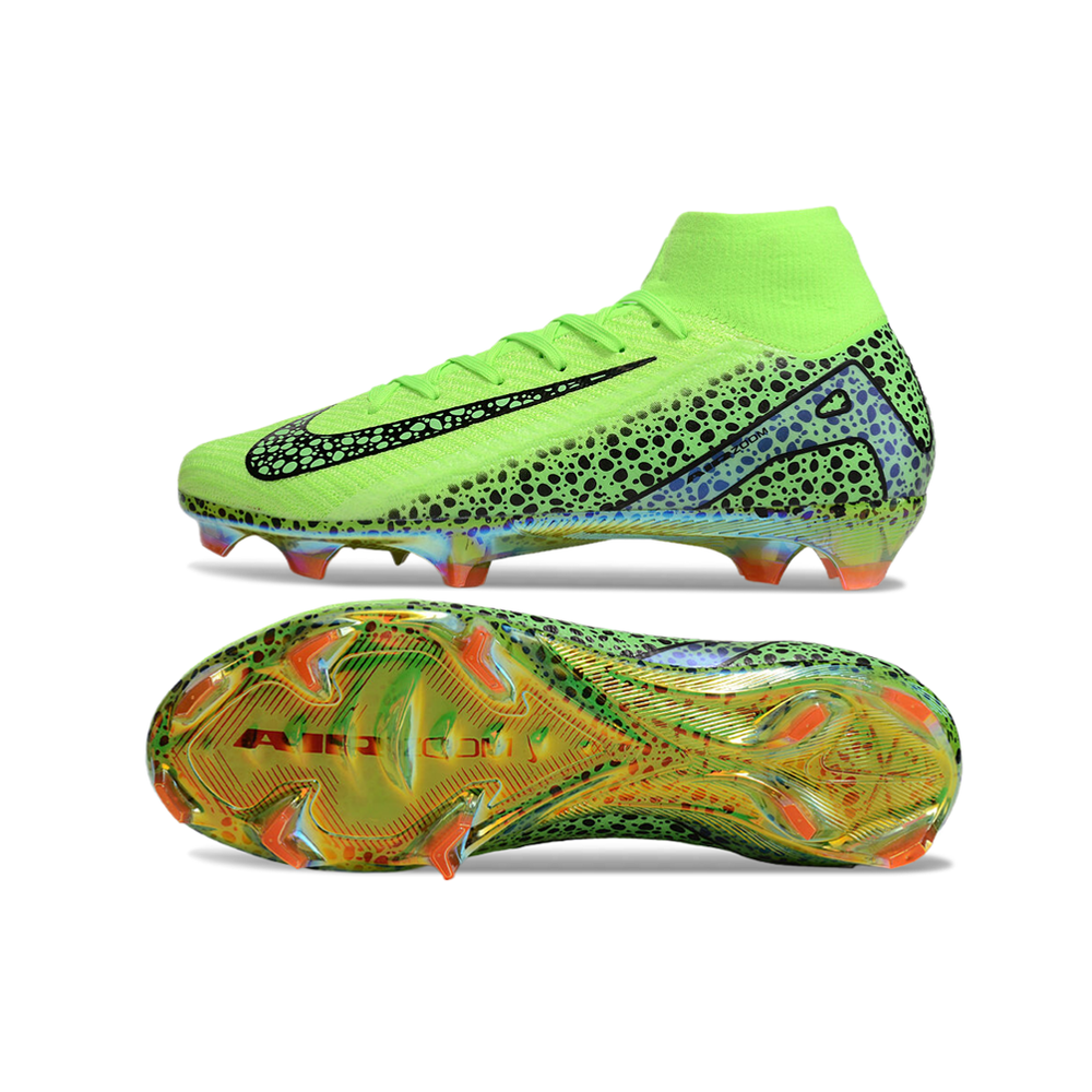 Chuteira Campo Nike Air Zoom Mercurial Superfly 10 Elite FG Verde e Preta