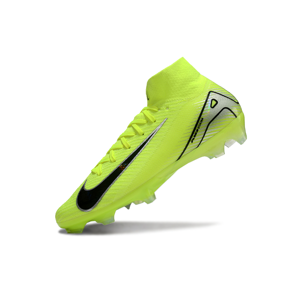 Chuteira Campo Nike Air Zoom Mercurial Superfly 10 Elite FG Verde e Preta 