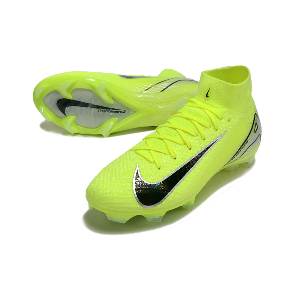 Chuteira Campo Nike Air Zoom Mercurial Superfly 10 Elite FG Verde e Preta 