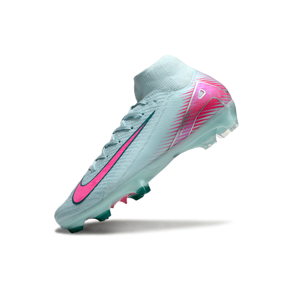 Chuteira Campo Nike Air Zoom Mercurial Superfly 10 Elite FG Verde e Rosa