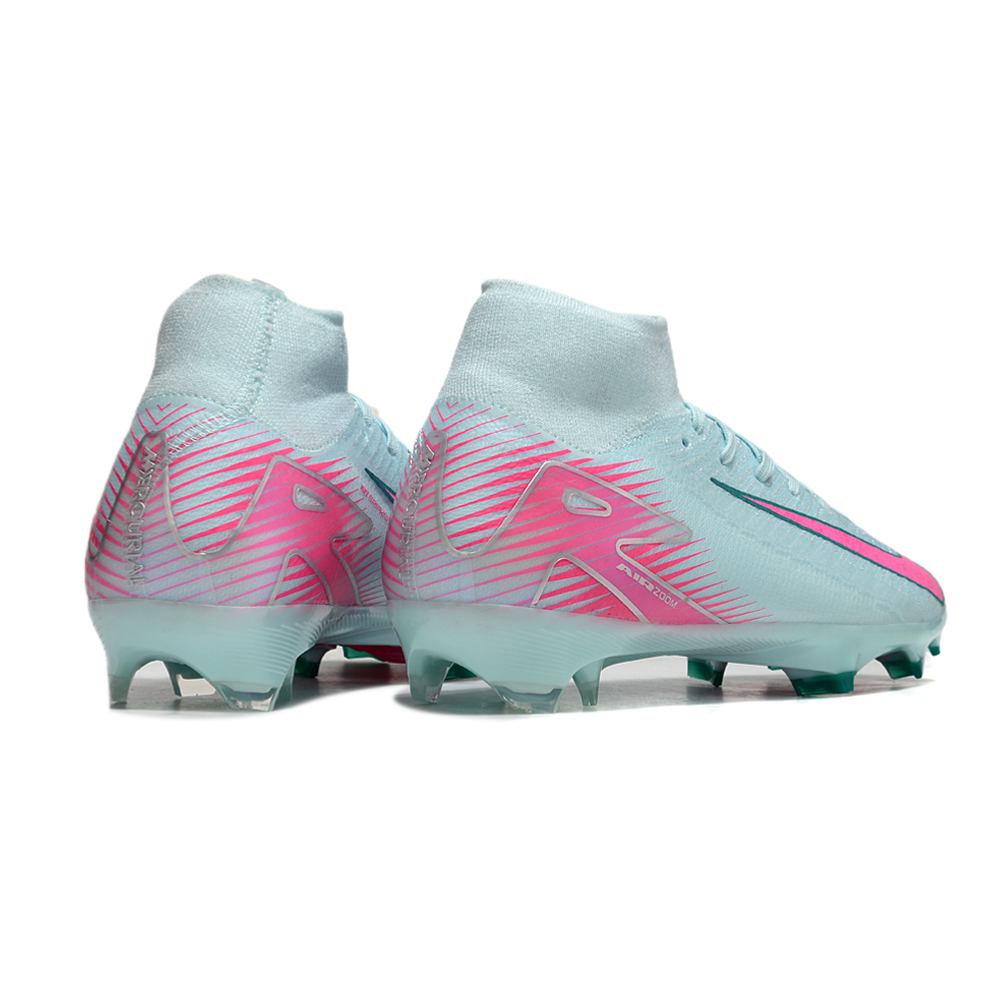 Chuteira Campo Nike Air Zoom Mercurial Superfly 10 Elite FG Verde e Rosa