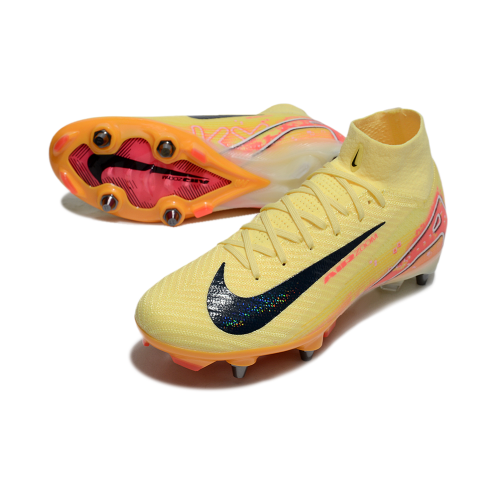 Chuteira Campo Nike Air Zoom Mercurial Superfly 10 Elite Trava Mista Amarelo e Laranja 